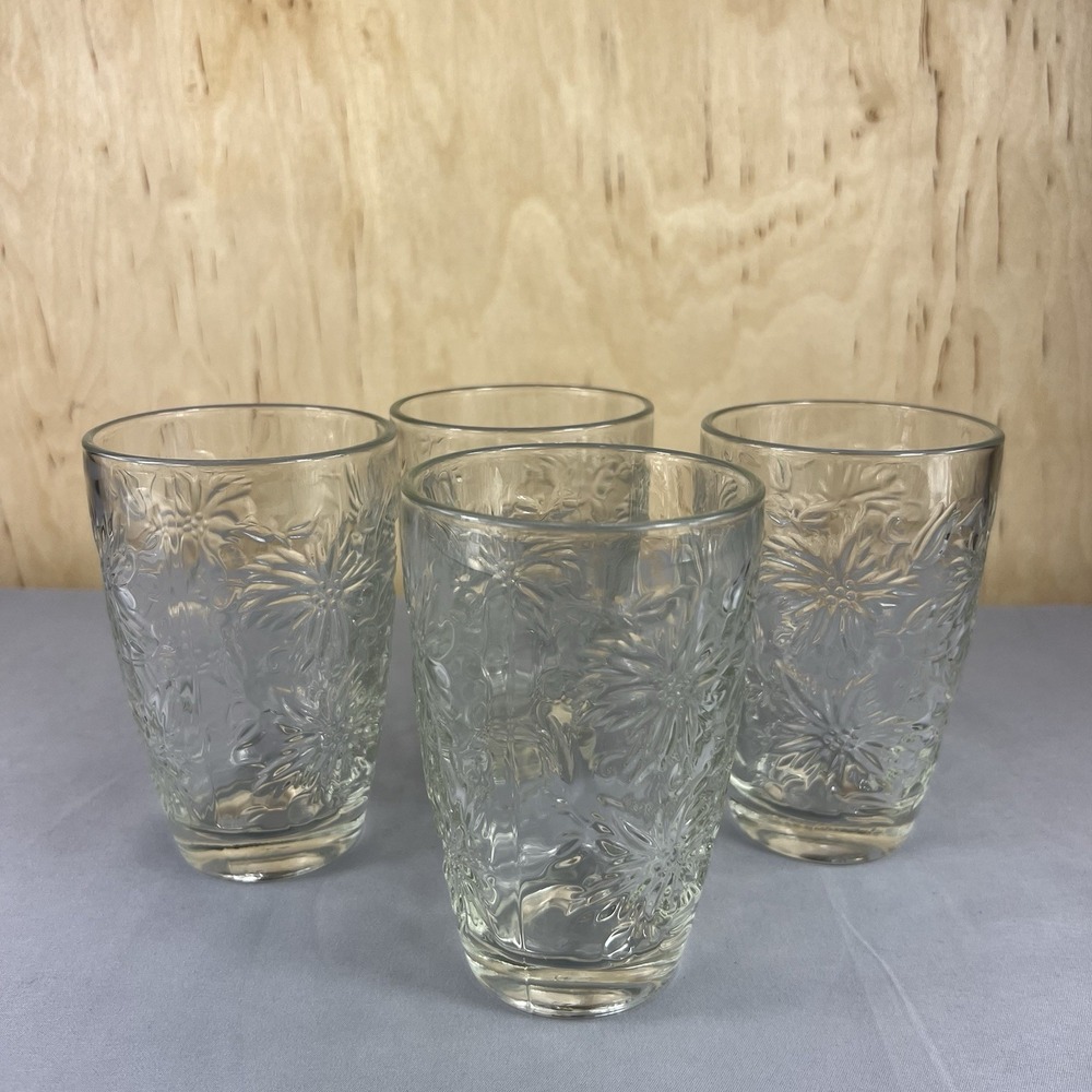 Set of 4 Princess House Fantasia Crystal Glasses 12oz Tumbler / 5" Tall